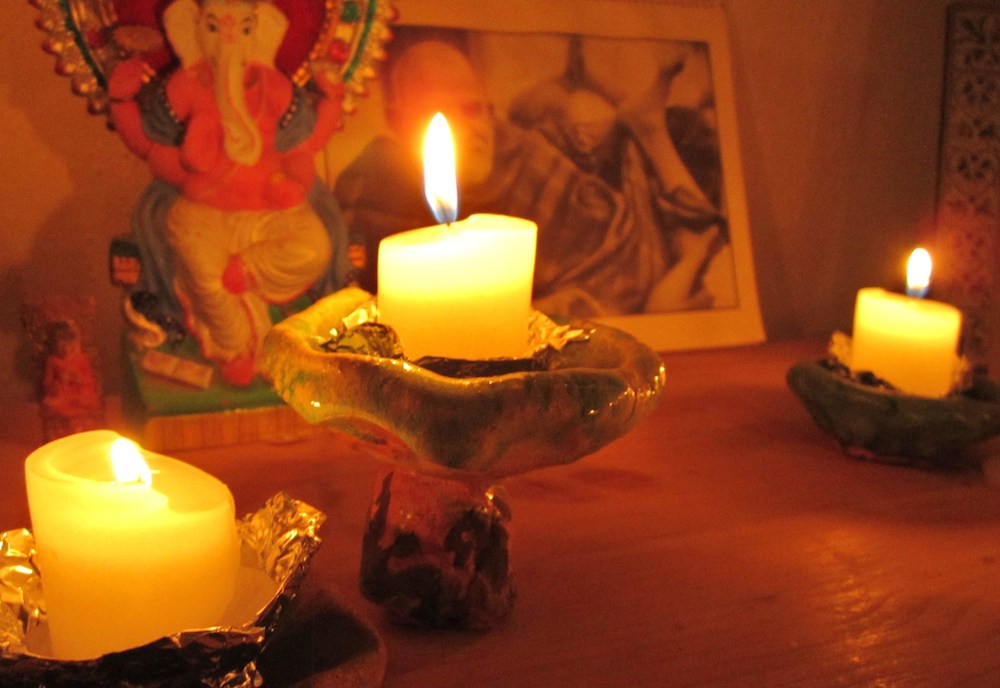 candles on altar